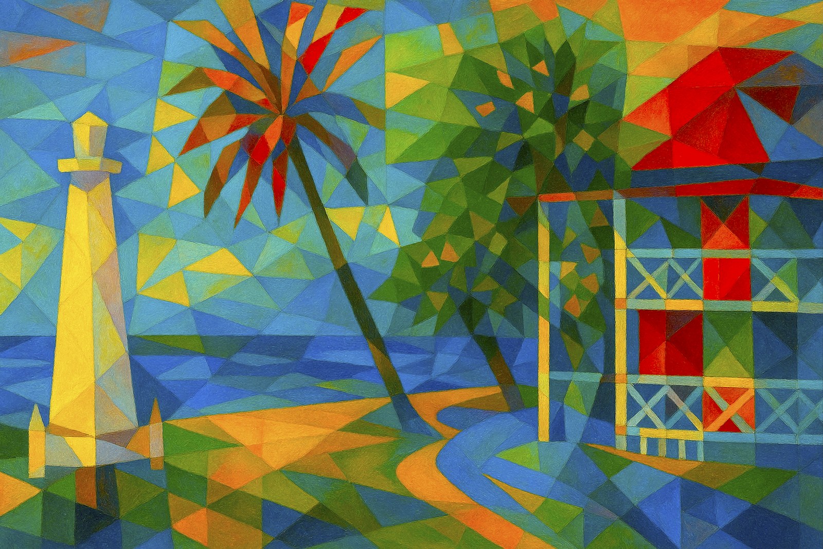 Pioneer Inn Cubist by Kirk Boes, printed by Maui Digital Imaging.